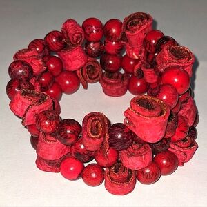 Unique Orange Peel Wrap Red Bracelet